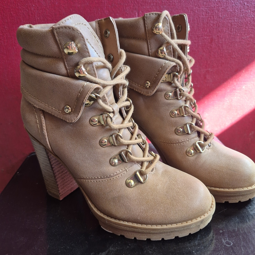 Guess Tan Heeled Boots